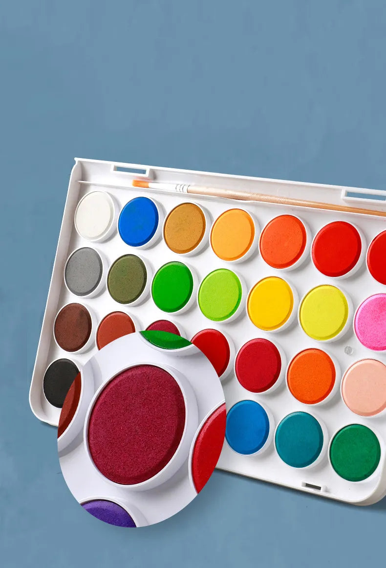 Palette Aquarelle – 42 Couleurs & Pinceaux pour Peinture en Plein Air