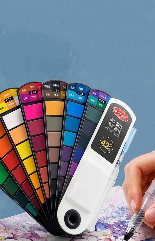 Palette Aquarelle – 42 Couleurs & Pinceaux pour Peinture en Plein Air